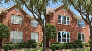 Builder-grade vs modern replacement windows on a Plano-Frisco Texas home exposed to extreme summer heat